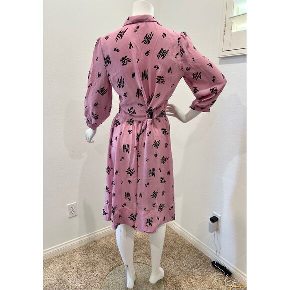 Vintage 80s Jonathan Martin Sheer Secretary Day Dress Medium - Picture 4 of 10